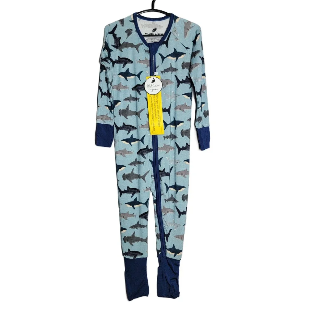 William & Ryan Bamboo Shark Print Romper 18-24M‎ Zippy Pajamas Convertible NWT